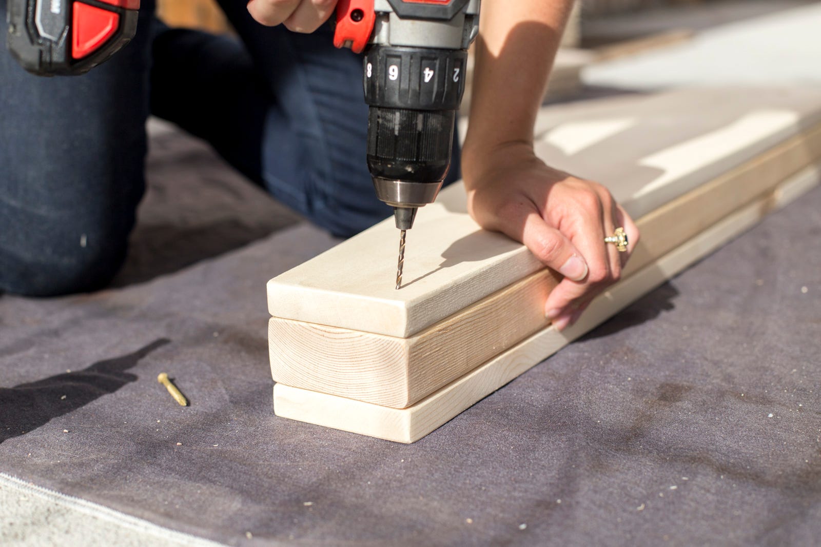 drill for wooden swing diy