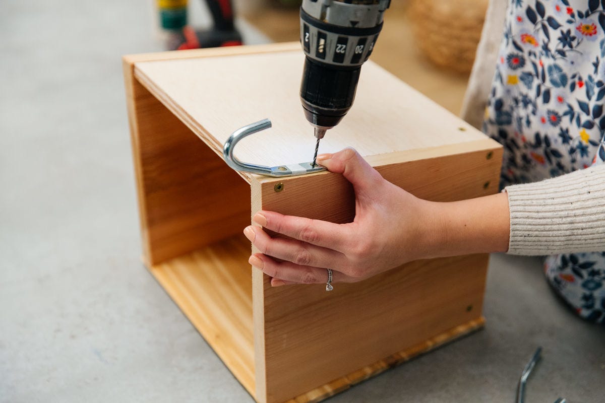 adding hooks to garden planter