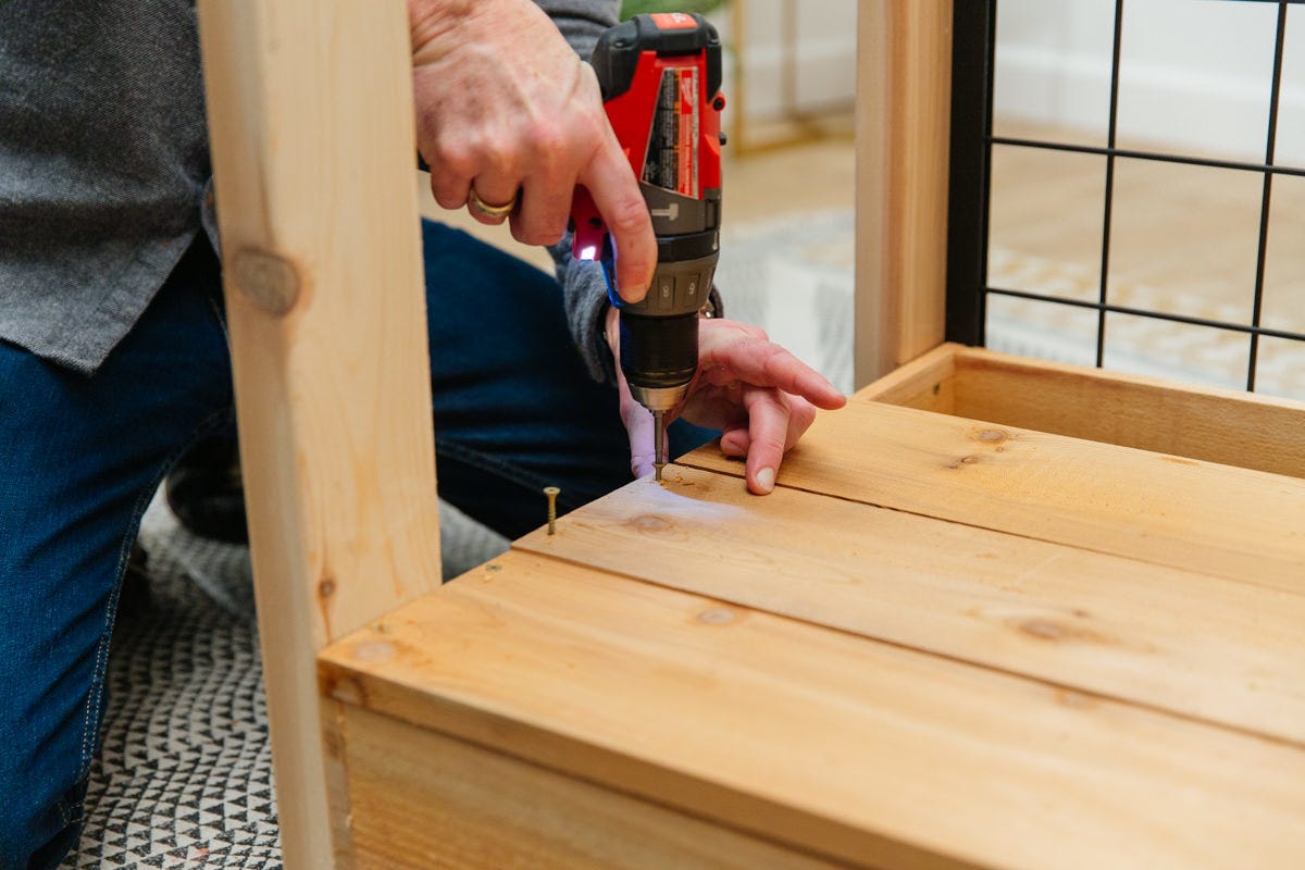 securing boards to box frame