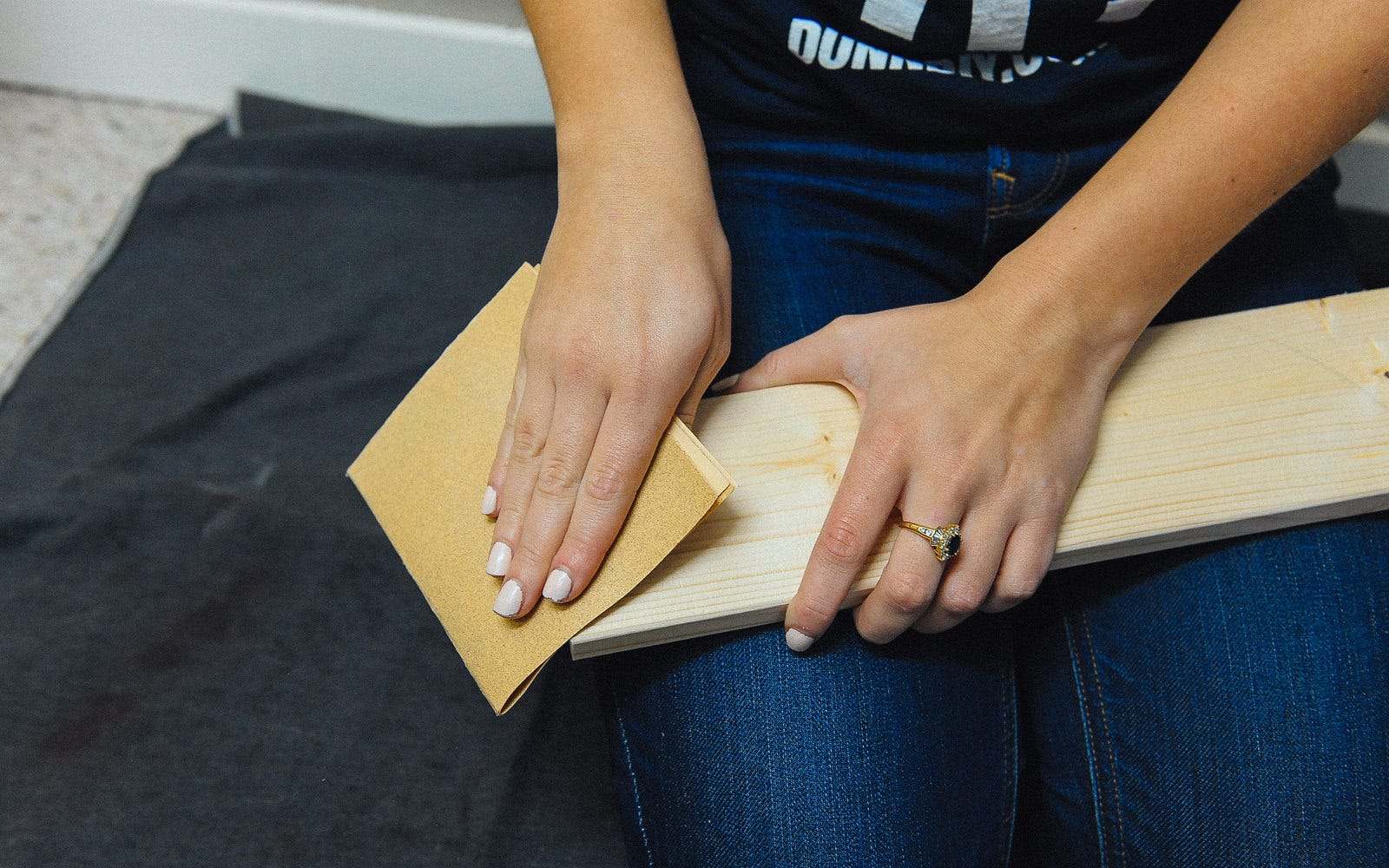 sanding wood