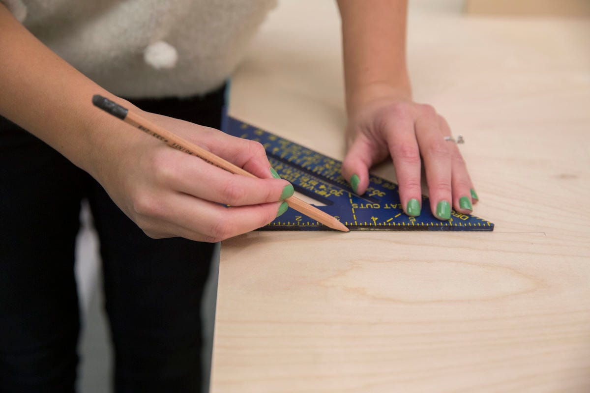 marking for shelf in storage pegboard