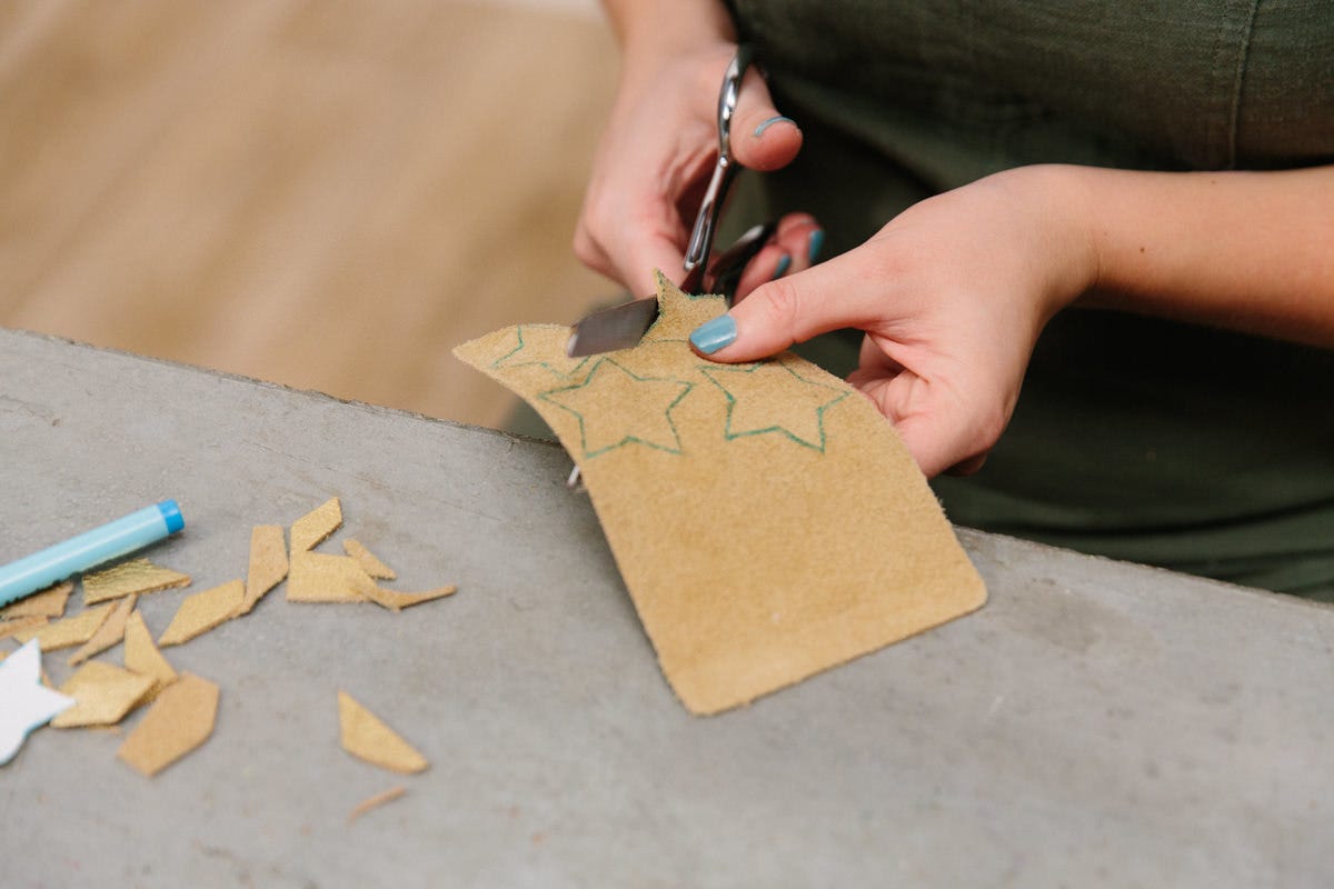 Cutting stars for baby crib mobile